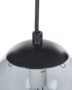Outlet Beliani Lampadario NOEL Vetro Nero Nero Trasparente