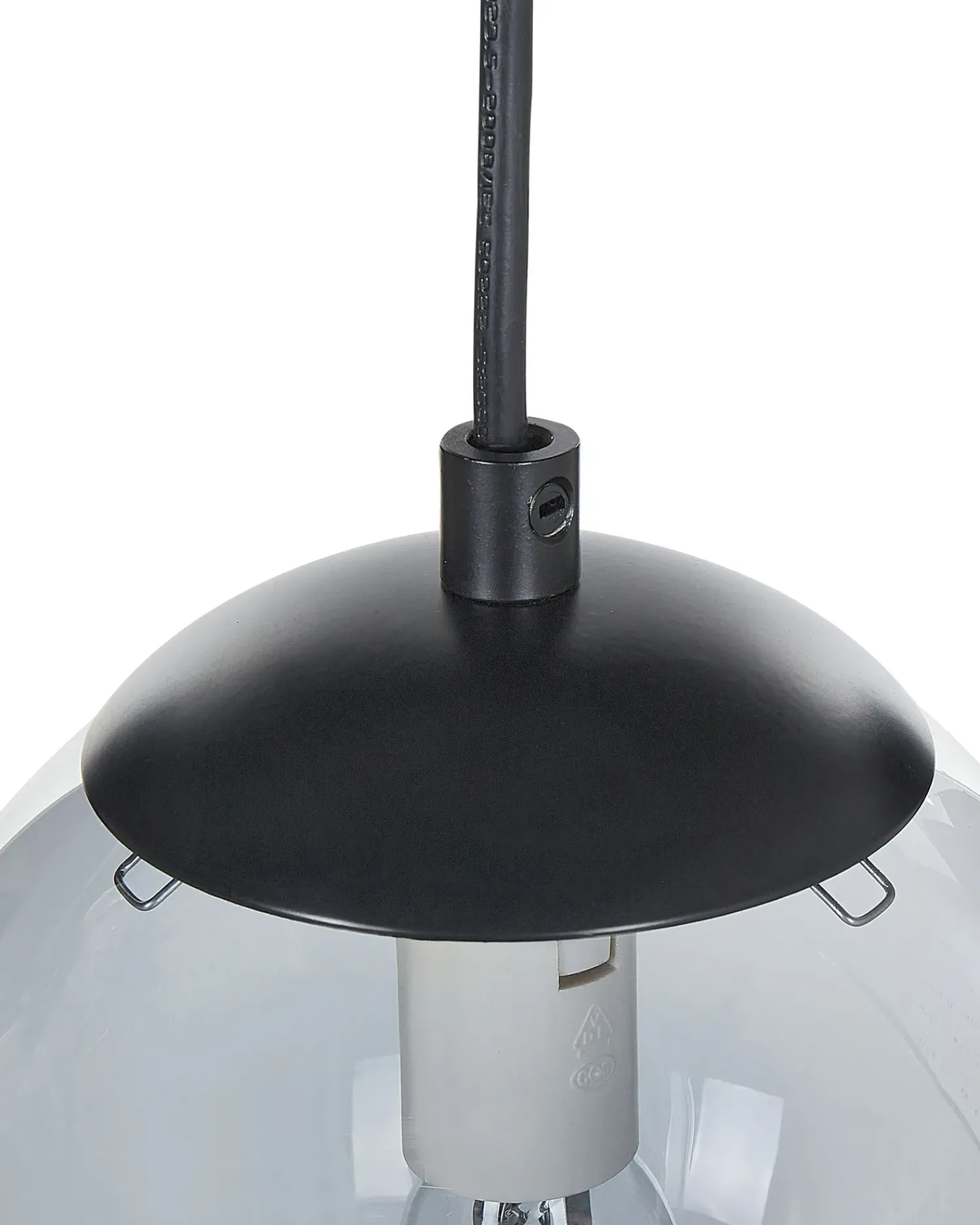 Outlet Beliani Lampadario NOEL Vetro Nero Nero Trasparente
