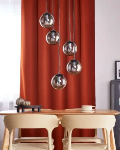 Outlet Beliani Lampadario NOEL Vetro Nero Nero Trasparente
