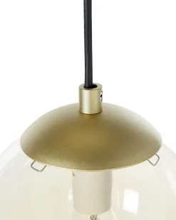 Outlet Beliani Lampadario NOEL Vetro Oro Nero Oro Trasparente