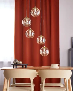 Outlet Beliani Lampadario NOEL Vetro Oro Nero Oro Trasparente