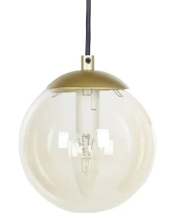 Outlet Beliani Lampadario NOEL Vetro Oro Nero Oro Trasparente