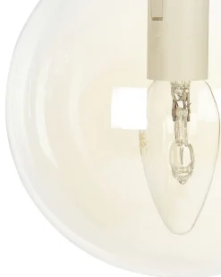 Outlet Beliani Lampadario NOEL Vetro Oro Nero Oro Trasparente