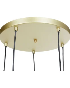 Outlet Beliani Lampadario NOEL Vetro Oro Nero Oro Trasparente
