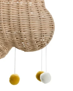 Online Beliani Lampadario Nuvola ONON Rattan Naturale Bianco Naturale Giallo