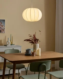 Hot Beliani Lampadario OKER Tessuto Bianco