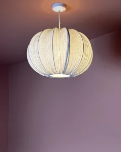 Online Beliani Lampadario OKER Tessuto Grigio