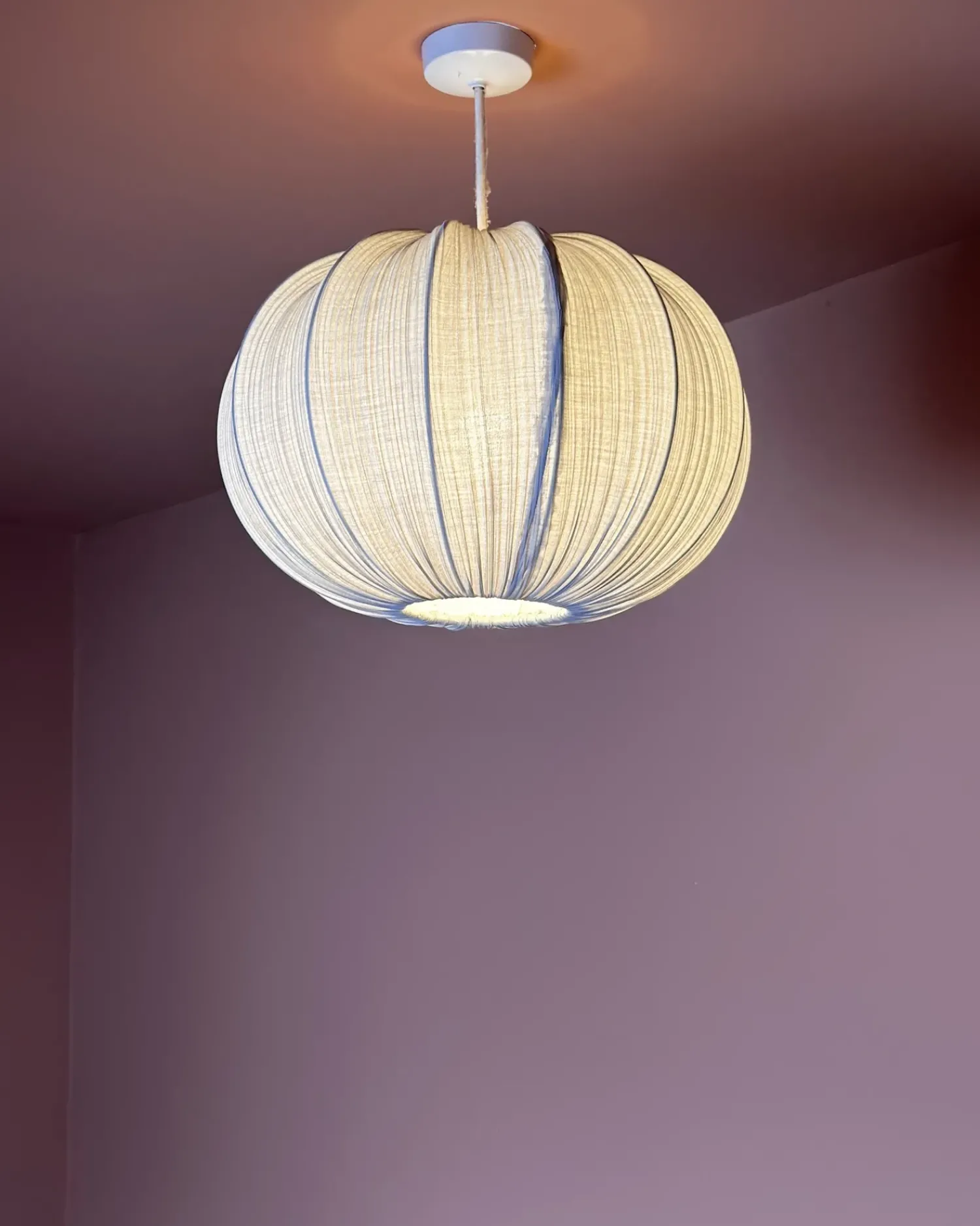 Online Beliani Lampadario OKER Tessuto Grigio