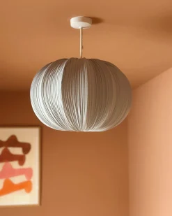 Online Beliani Lampadario OKER Tessuto Grigio