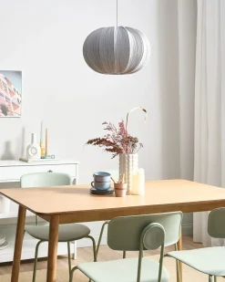 Online Beliani Lampadario OKER Tessuto Grigio