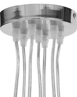 Online Beliani Lampadario OLZA Metallo Argento Bianco Argento