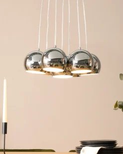 Online Beliani Lampadario OLZA Metallo Argento Bianco Argento