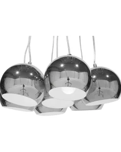 Online Beliani Lampadario OLZA Metallo Argento Bianco Argento