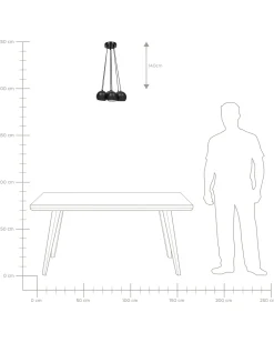 Clearance Beliani Lampadario OLZA Metallo Nero Bianco Nero