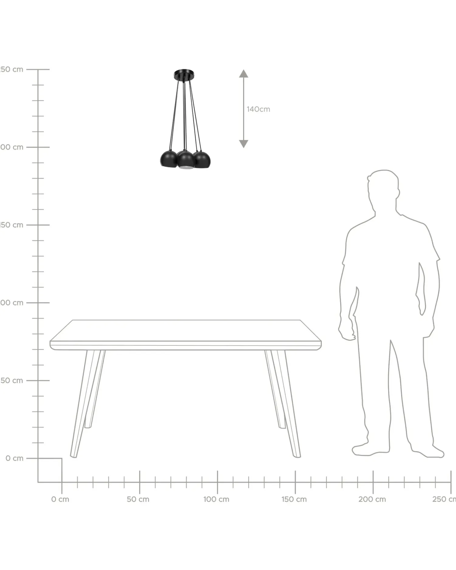Clearance Beliani Lampadario OLZA Metallo Nero Bianco Nero