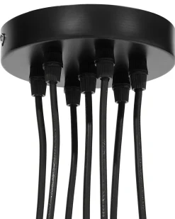 Clearance Beliani Lampadario OLZA Metallo Nero Bianco Nero