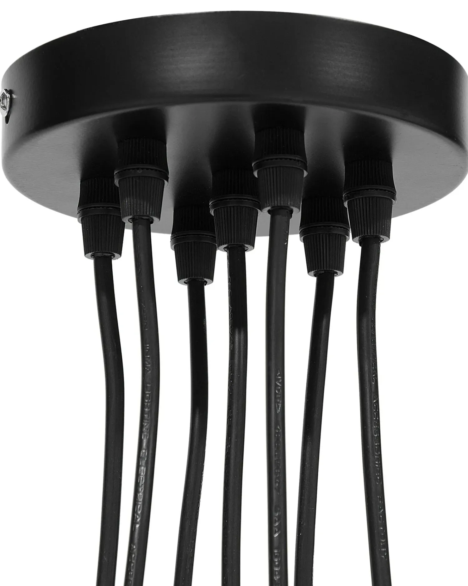 Clearance Beliani Lampadario OLZA Metallo Nero Bianco Nero