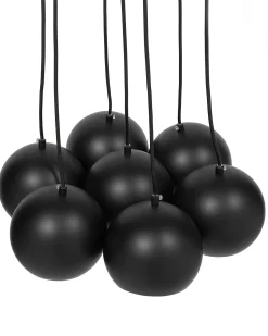 Clearance Beliani Lampadario OLZA Metallo Nero Bianco Nero