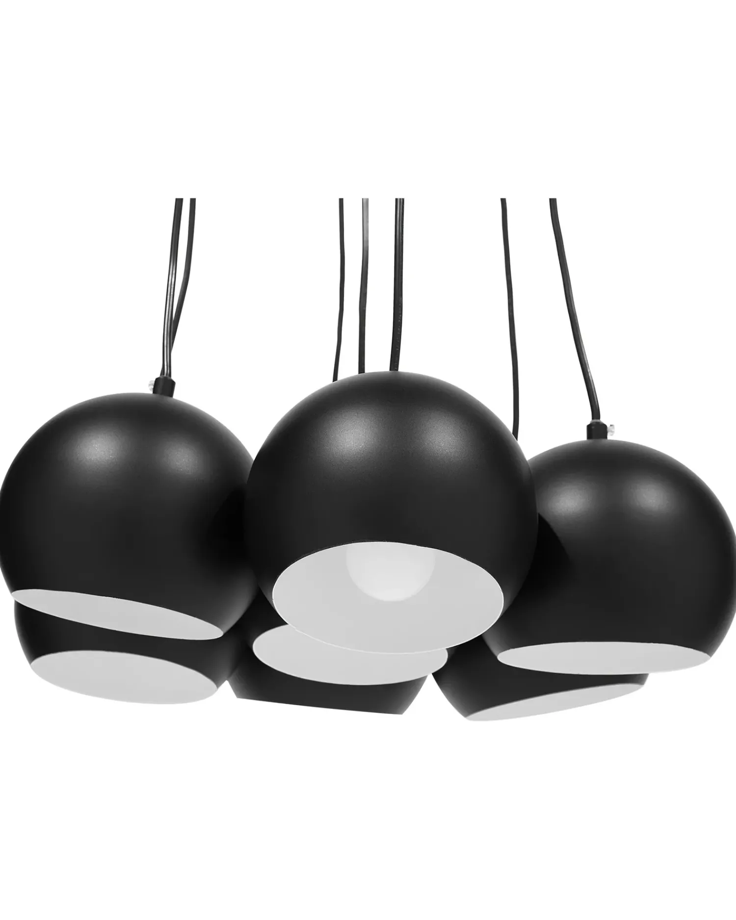 Clearance Beliani Lampadario OLZA Metallo Nero Bianco Nero