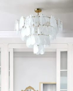 Sale Beliani Lampadario OSMORE Vetro Ottone Ottone Trasparente