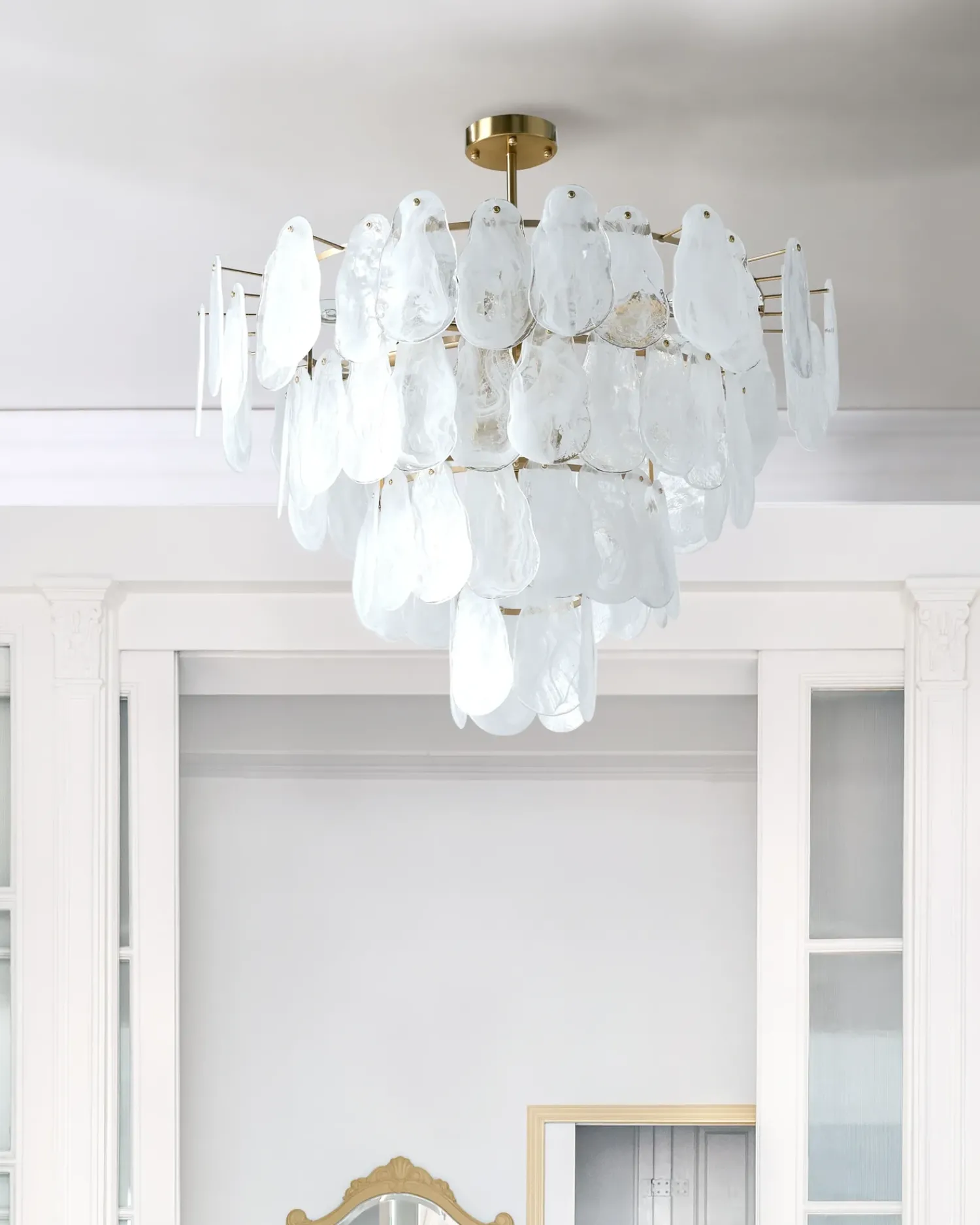 Sale Beliani Lampadario OSMORE Vetro Ottone Ottone Trasparente