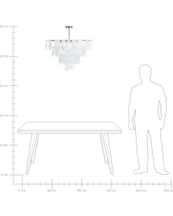 Sale Beliani Lampadario OSMORE Vetro Ottone Ottone Trasparente