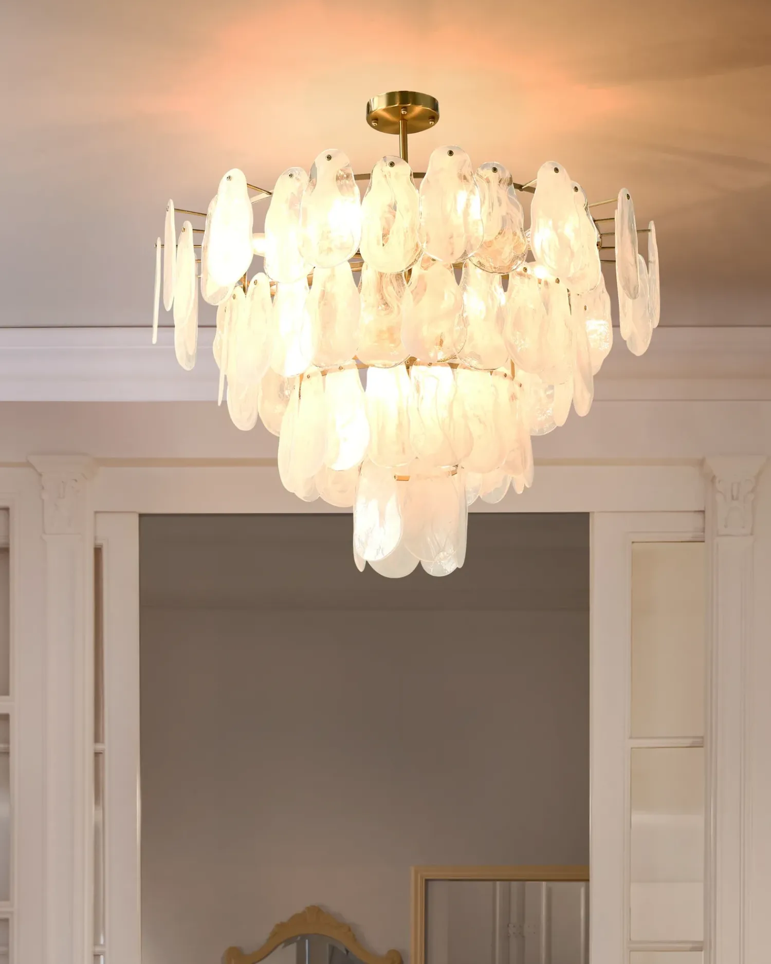 Sale Beliani Lampadario OSMORE Vetro Ottone Ottone Trasparente