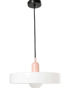 Beliani Lampadario PAALA Vetro Bianco Bianco Rosa