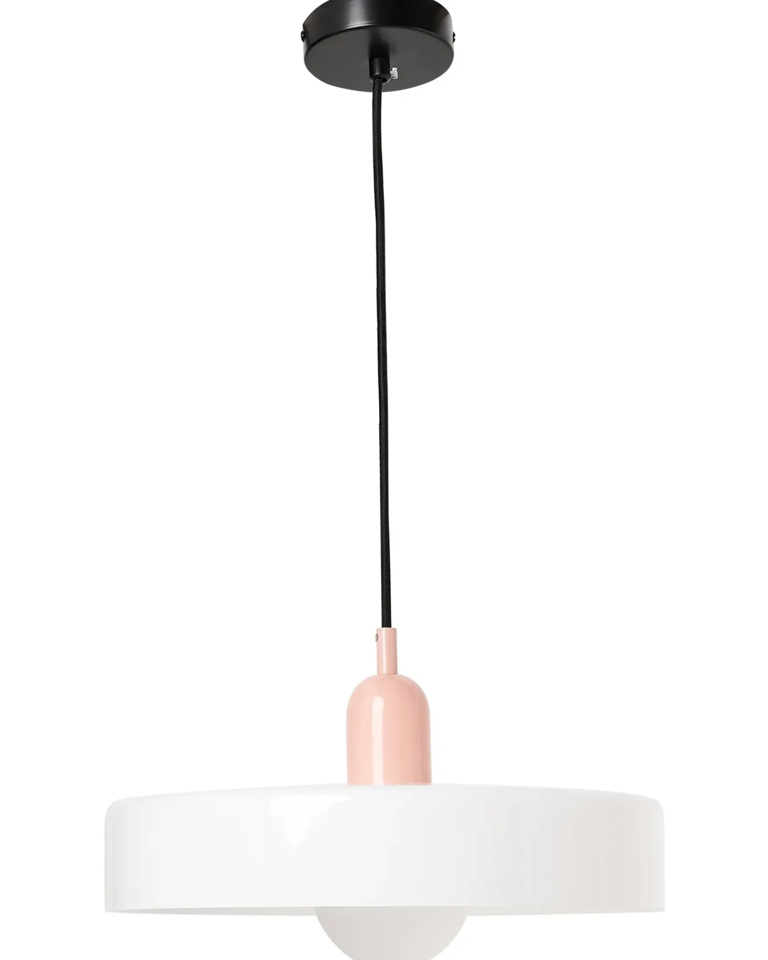 Beliani Lampadario PAALA Vetro Bianco Bianco Rosa