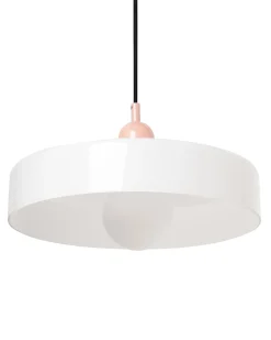Beliani Lampadario PAALA Vetro Bianco Bianco Rosa
