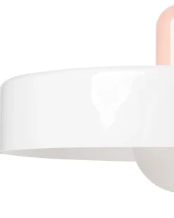 Beliani Lampadario PAALA Vetro Bianco Bianco Rosa