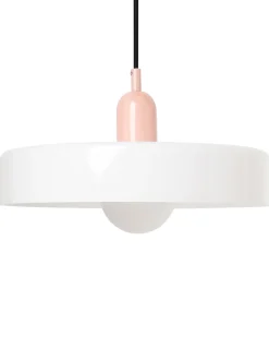 Beliani Lampadario PAALA Vetro Bianco Bianco Rosa