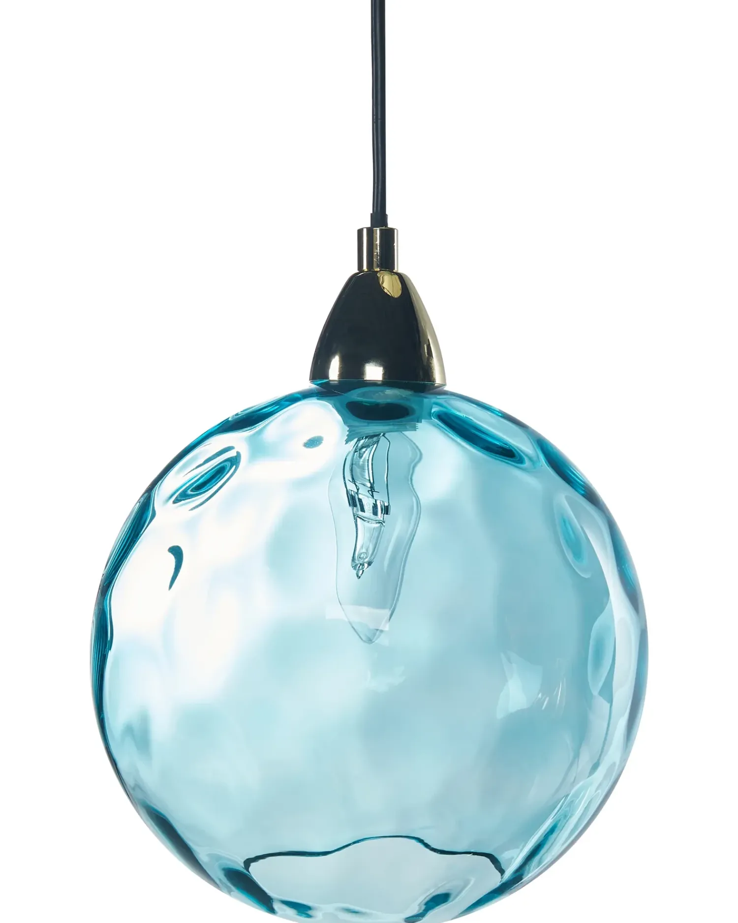 Hot Beliani Lampadario PABELLON Vetro Blu Blu Grigio