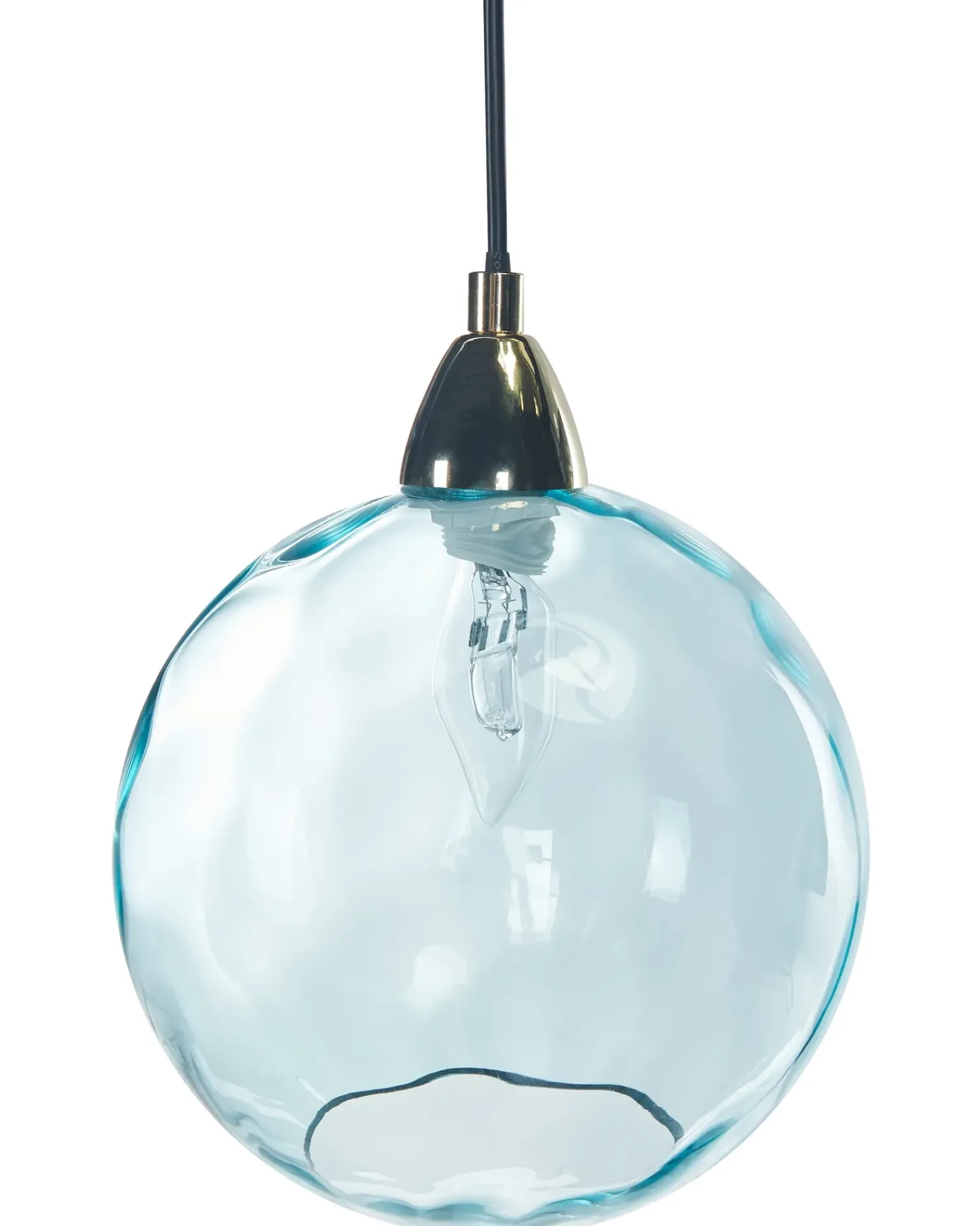 Hot Beliani Lampadario PABELLON Vetro Blu Blu Grigio