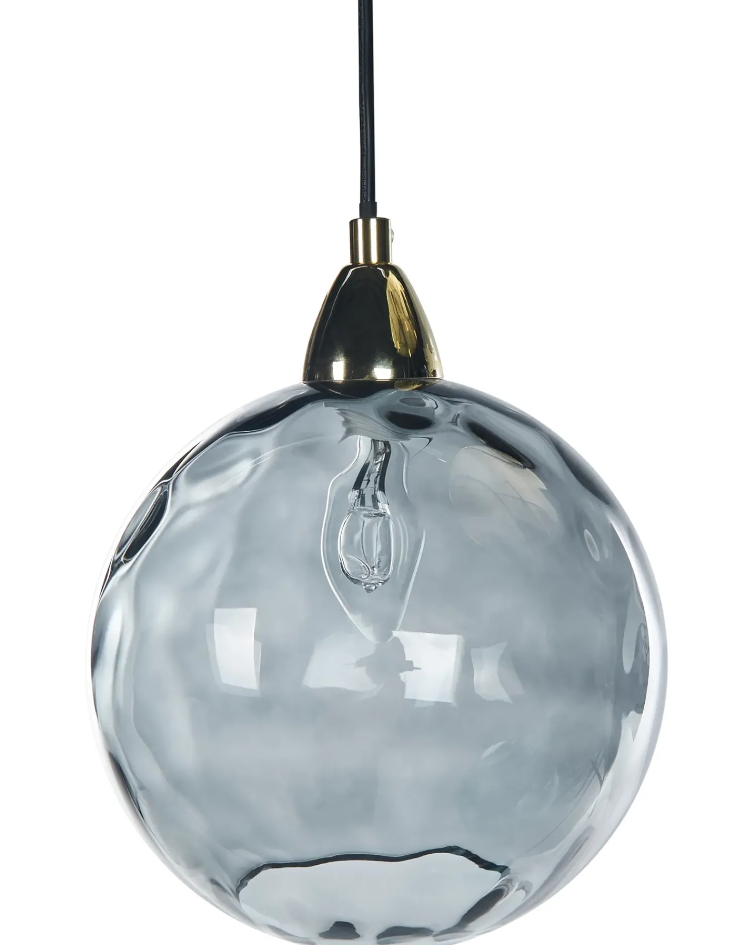Hot Beliani Lampadario PABELLON Vetro Blu Blu Grigio