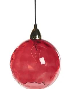 Hot Beliani Lampadario PABELLON Vetro Rosso Rosa Rosso Trasparente