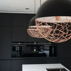 New Beliani Lampadario PADMA Metallo Nero Rame Nero