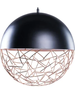 New Beliani Lampadario PADMA Metallo Nero Rame Nero