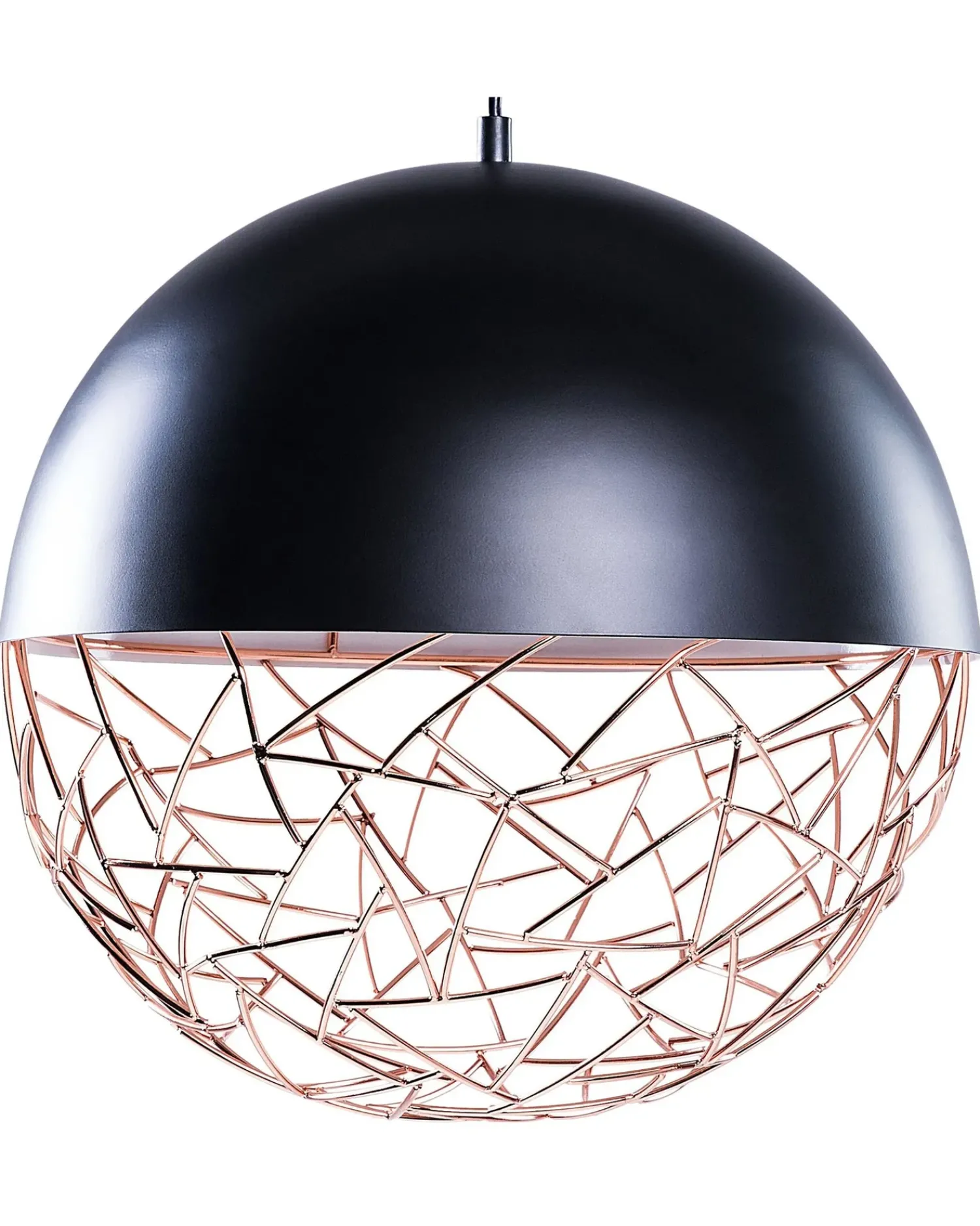 New Beliani Lampadario PADMA Metallo Nero Rame Nero