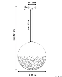 New Beliani Lampadario PADMA Metallo Nero Rame Nero