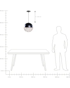 New Beliani Lampadario PADMA Metallo Nero Rame Nero