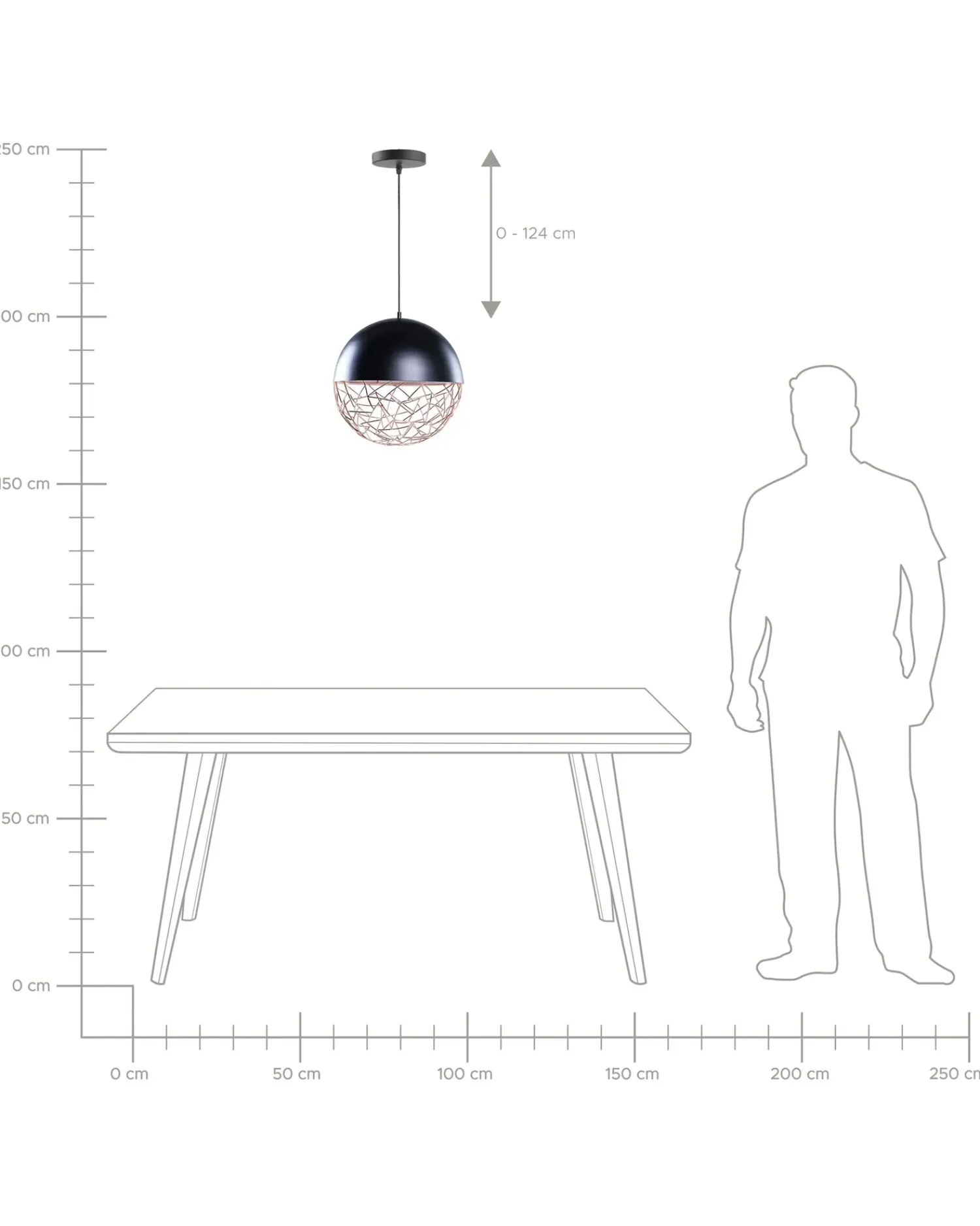 New Beliani Lampadario PADMA Metallo Nero Rame Nero
