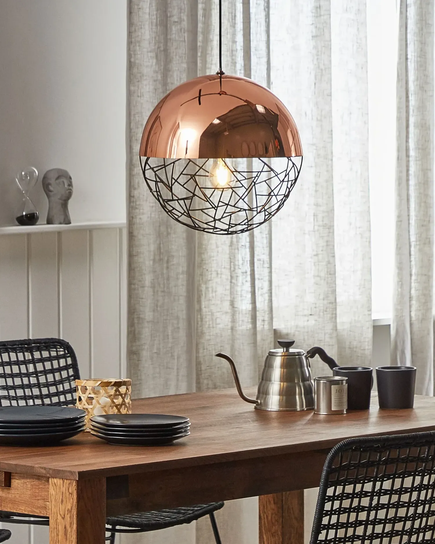Outlet Beliani Lampadario PADMA Metallo Rame