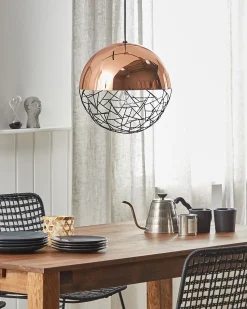 Outlet Beliani Lampadario PADMA Metallo Rame