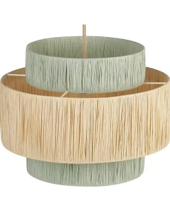 Hot Beliani Lampadario PALBRA Carta Naturale Naturale Verde