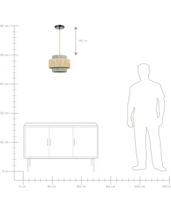 Hot Beliani Lampadario PALBRA Carta Naturale Naturale Verde