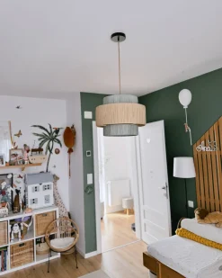 Hot Beliani Lampadario PALBRA Carta Naturale Naturale Verde