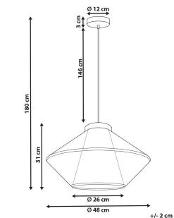 Clearance Beliani Lampadario PALMETTO Cotone Beige