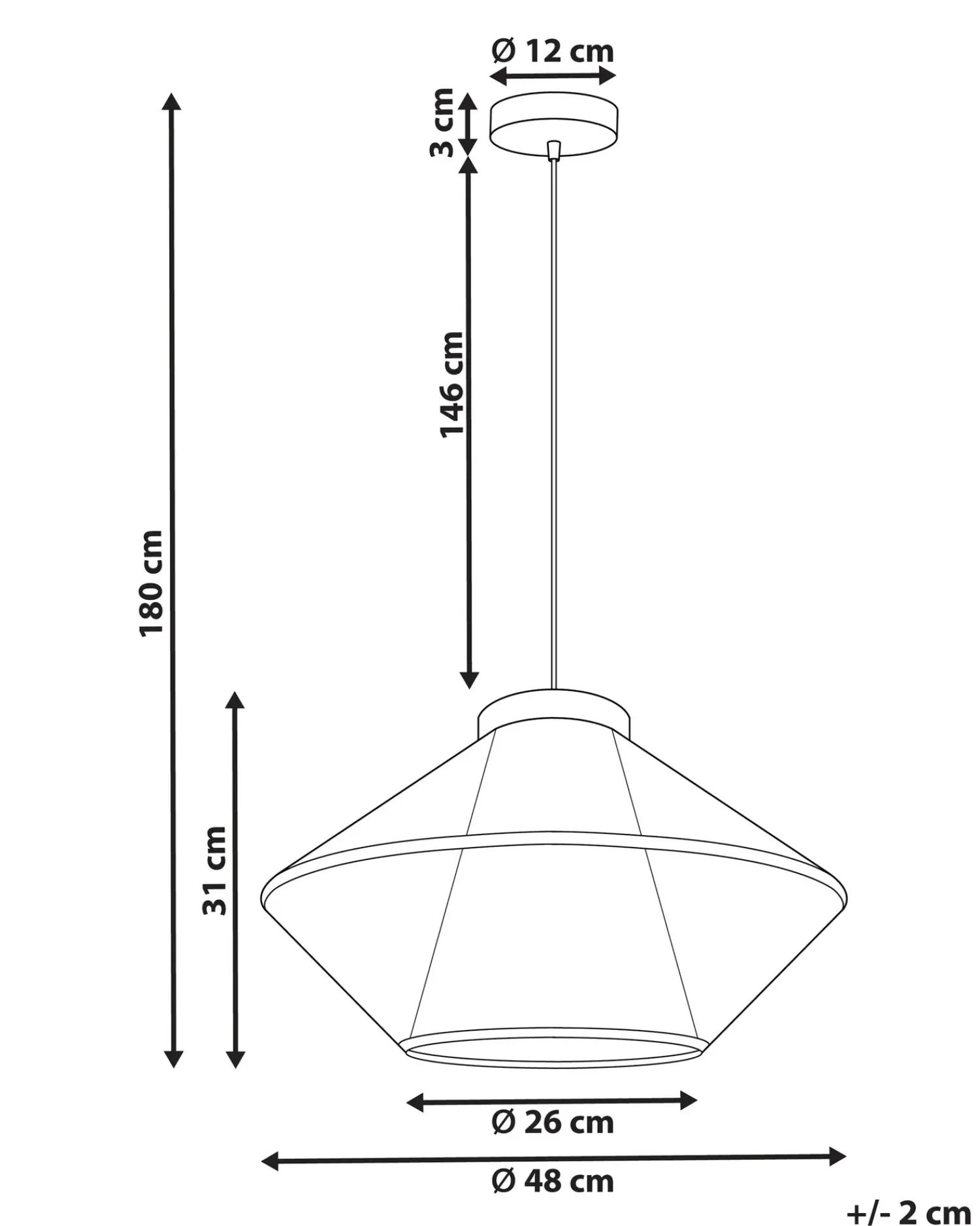 Clearance Beliani Lampadario PALMETTO Cotone Beige