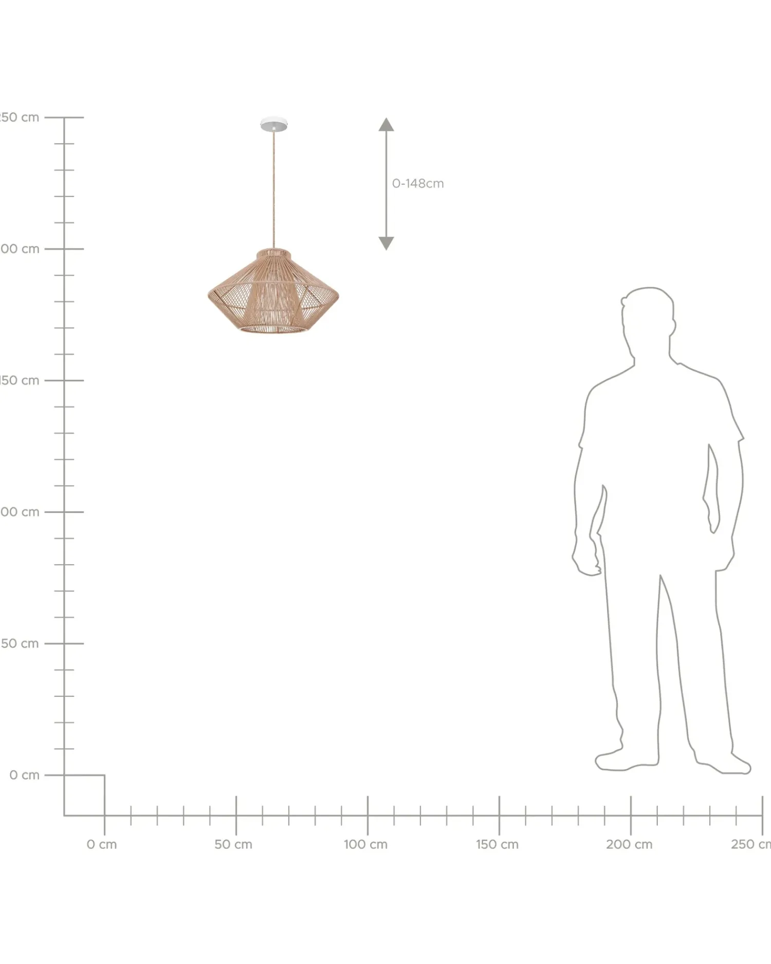 Clearance Beliani Lampadario PALMETTO Cotone Beige